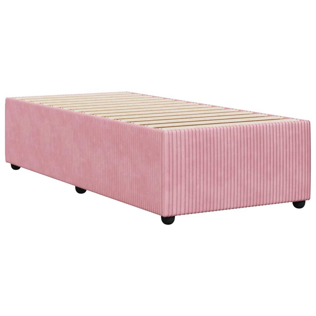 Bed Frame without Mattress Pink 90x200 cm Velvet