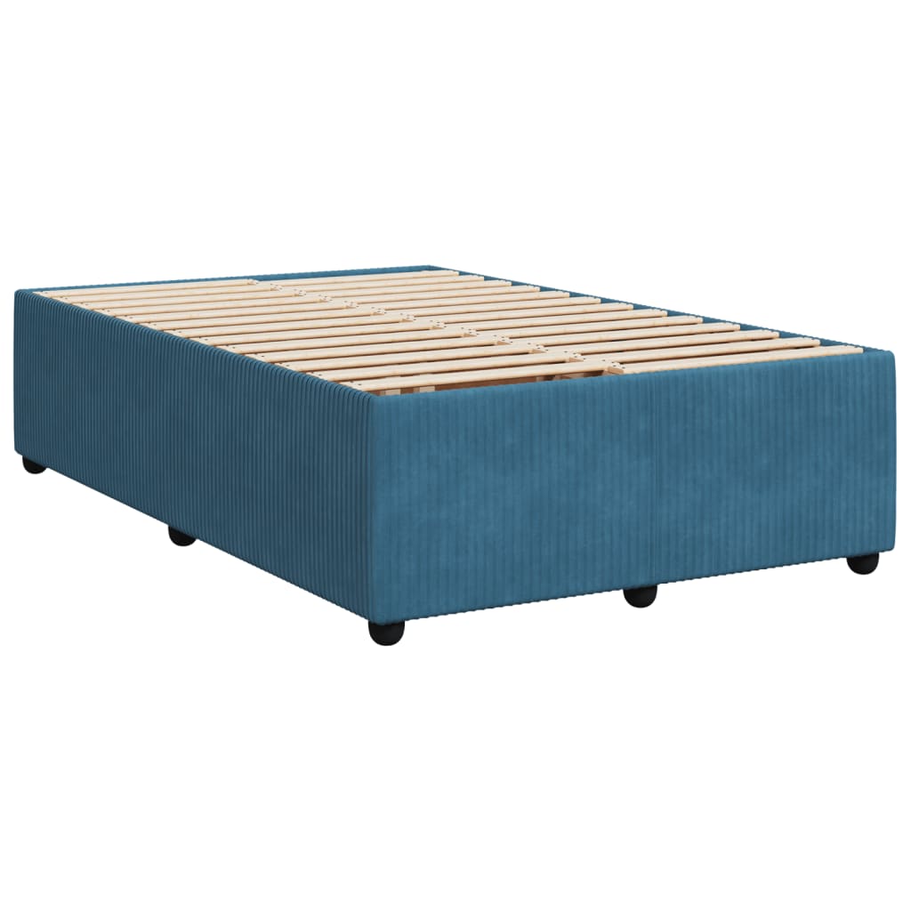 Bed Frame Blue 120x190 cm Small Double Velvet