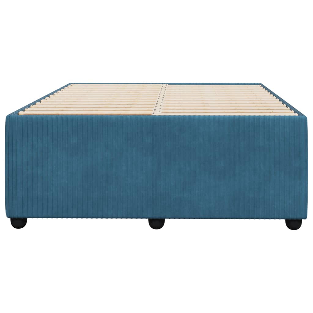 Bed Frame Blue 120x190 cm Small Double Velvet