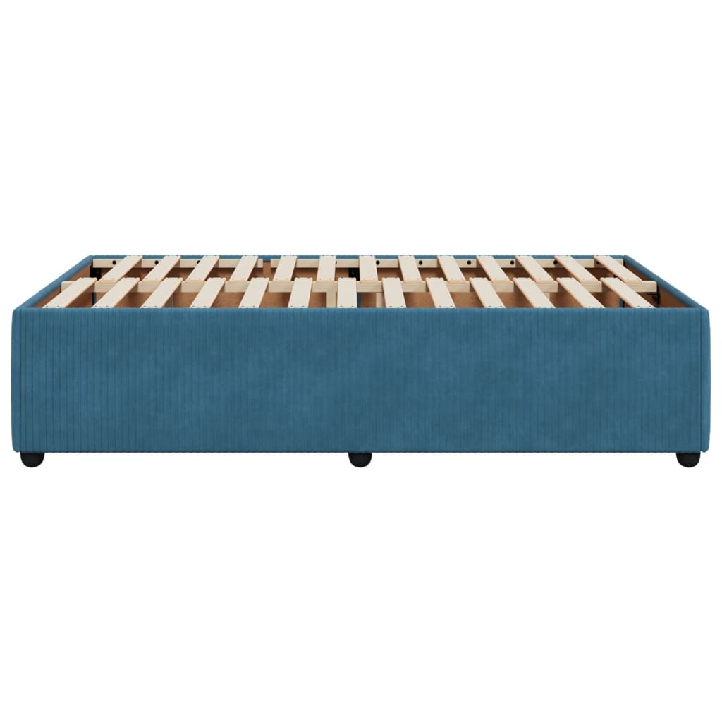 Bed Frame Blue 120x190 cm Small Double Velvet