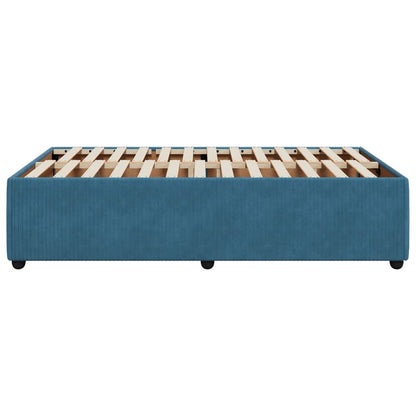 Bed Frame Blue 120x190 cm Small Double Velvet