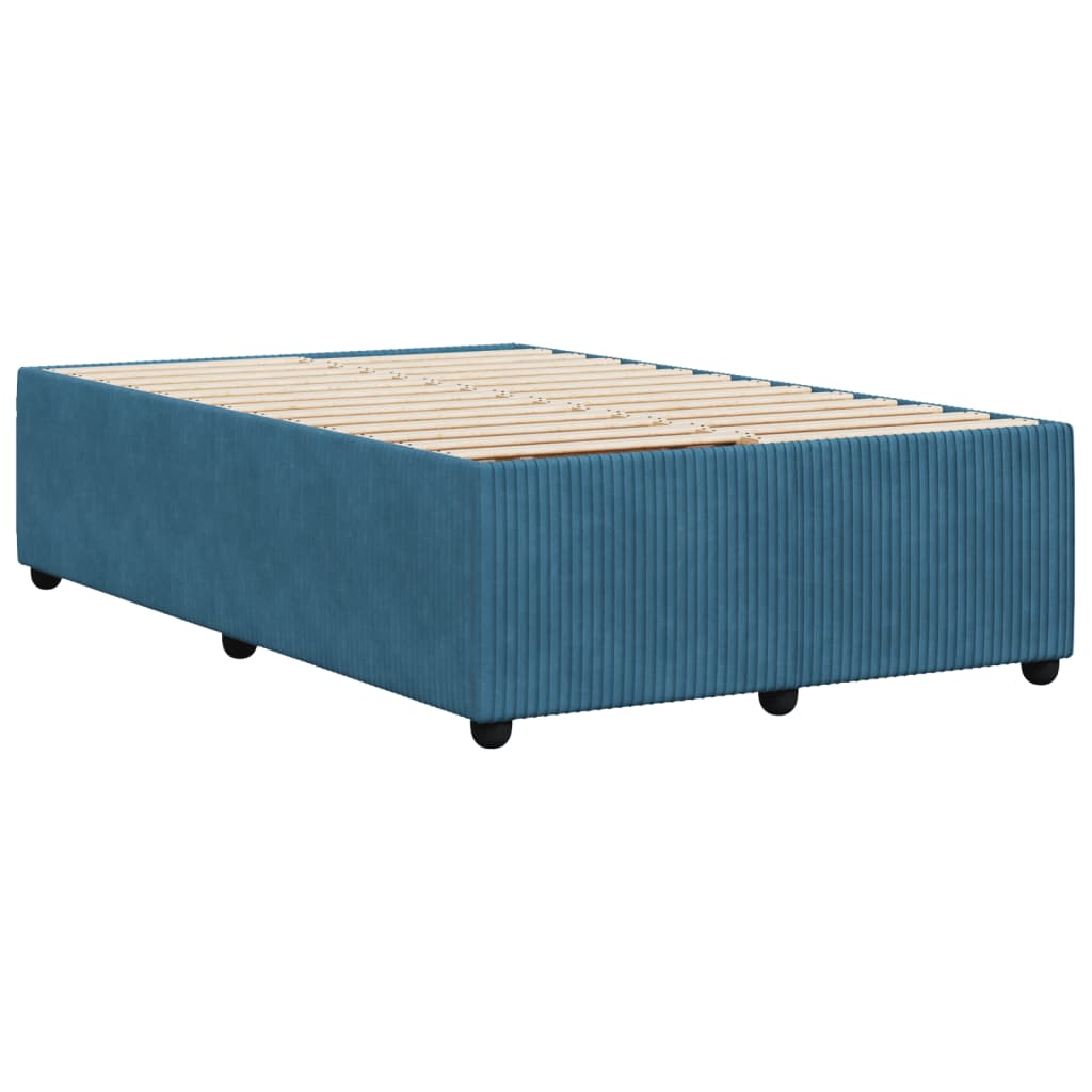 Bed Frame Blue 120x190 cm Small Double Velvet