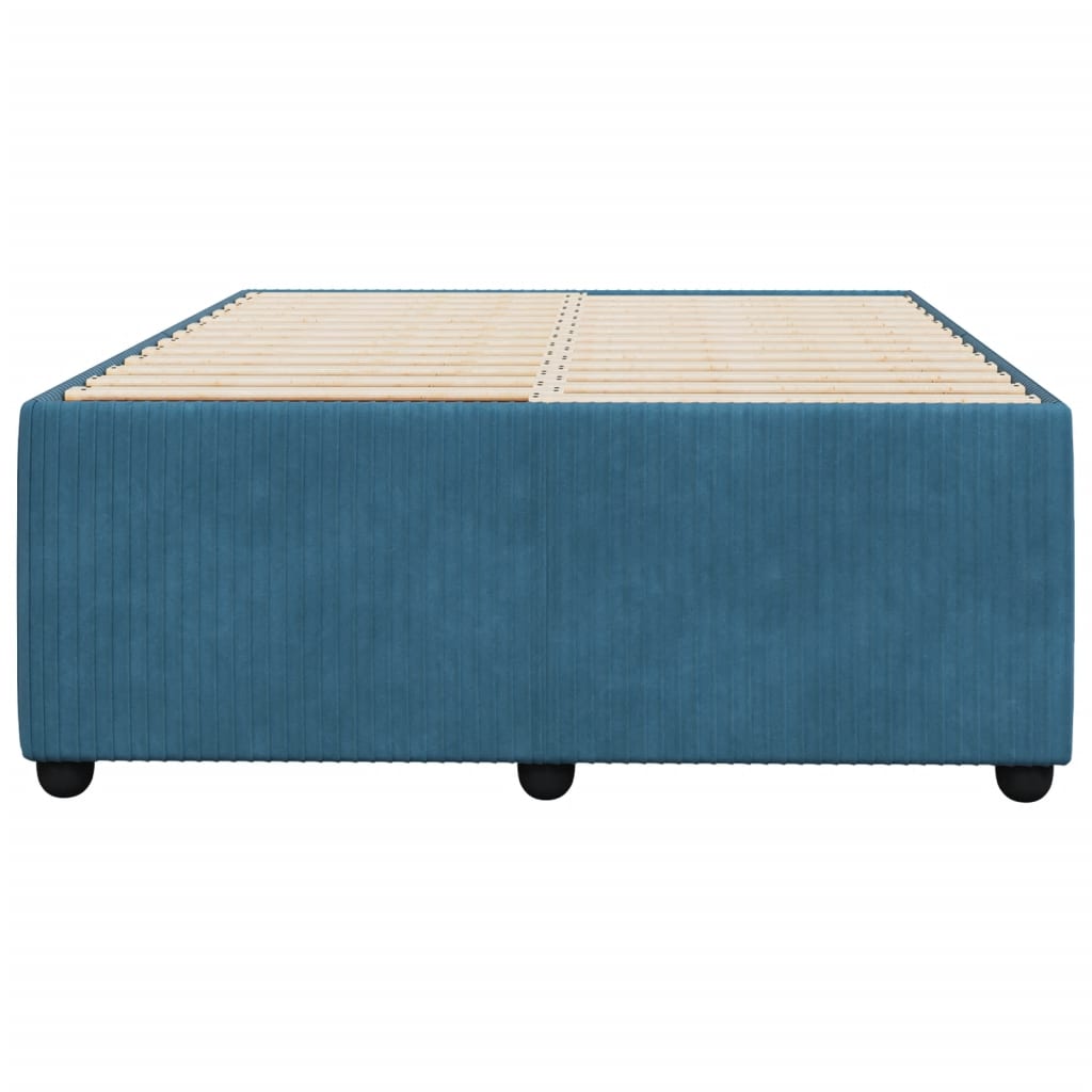 Bed Frame without Mattress Blue 120x200 cm Velvet