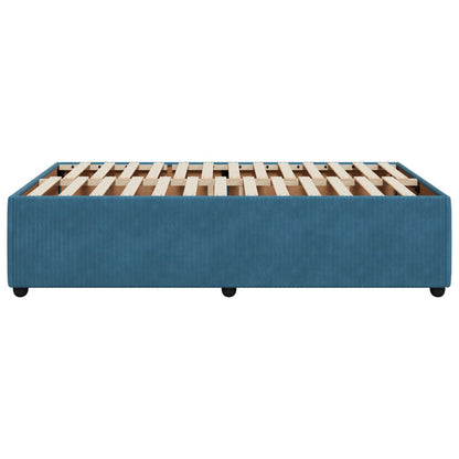 Bed Frame without Mattress Blue 120x200 cm Velvet