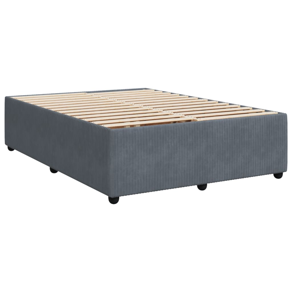 Bed Frame Dark Grey 140x190 cm Velvet