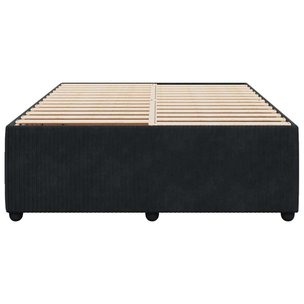 Bed Frame without Mattress Black 140x190 cm Velvet