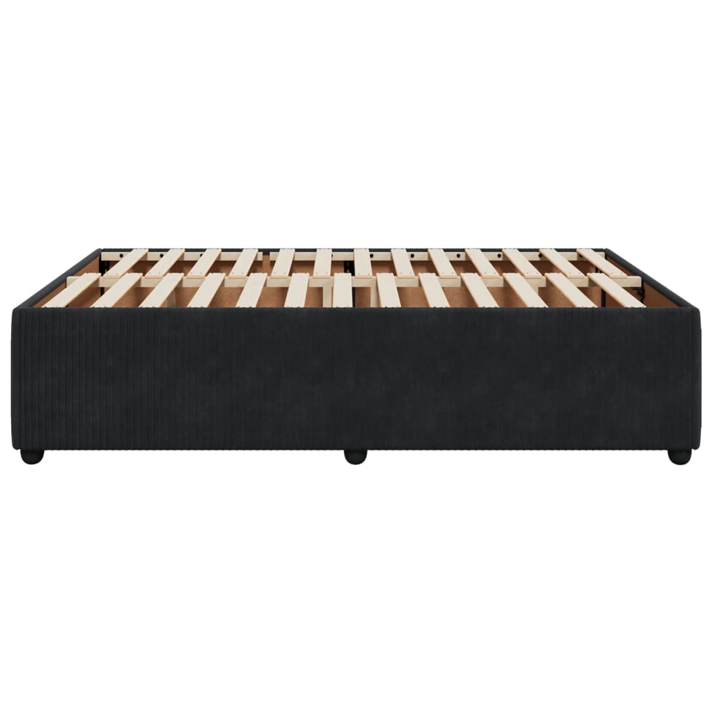 Bed Frame without Mattress Black 140x190 cm Velvet