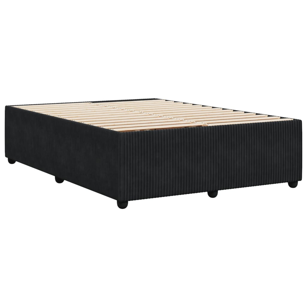 Bed Frame without Mattress Black 140x190 cm Velvet