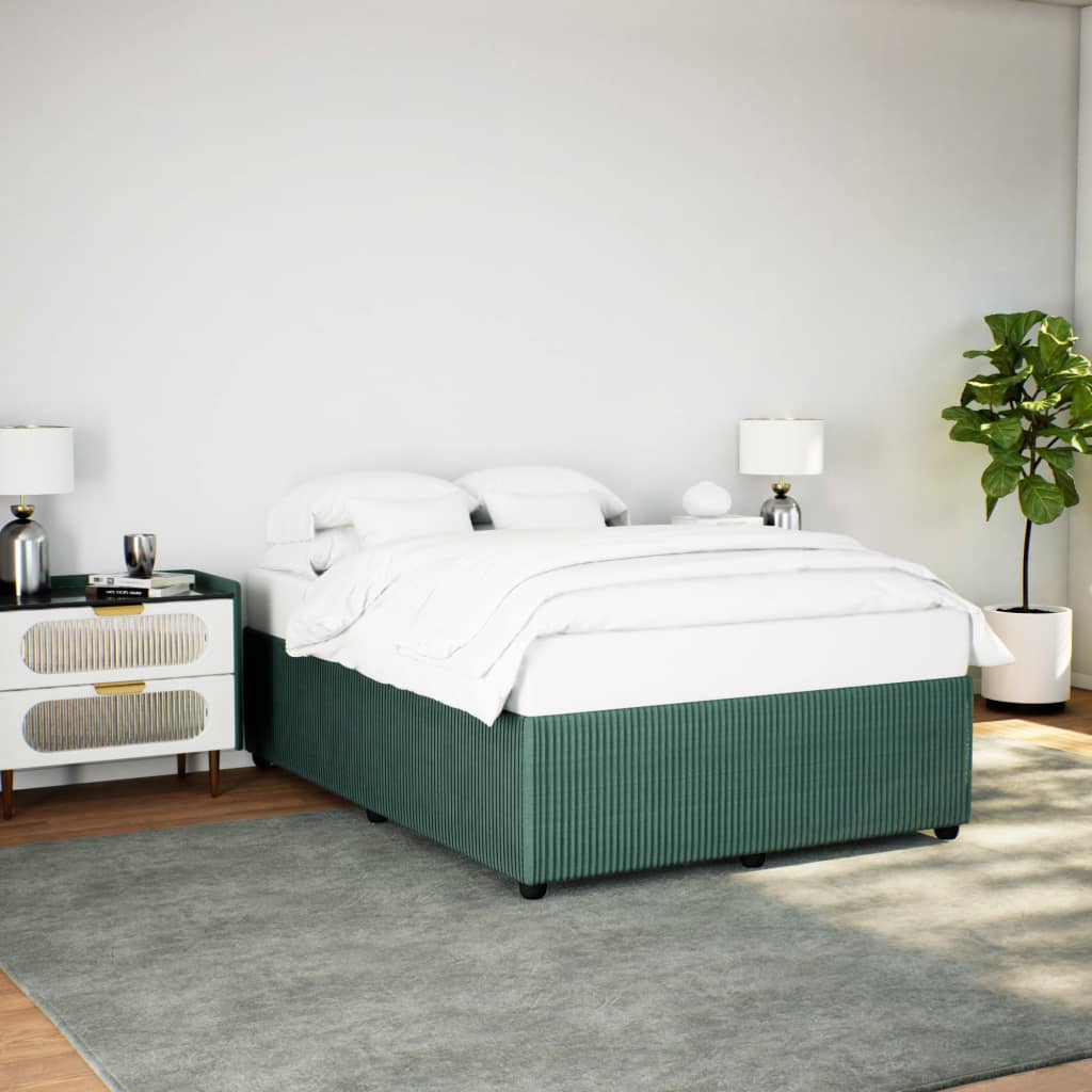 Bed Frame Dark Green 140x190 cm Velvet