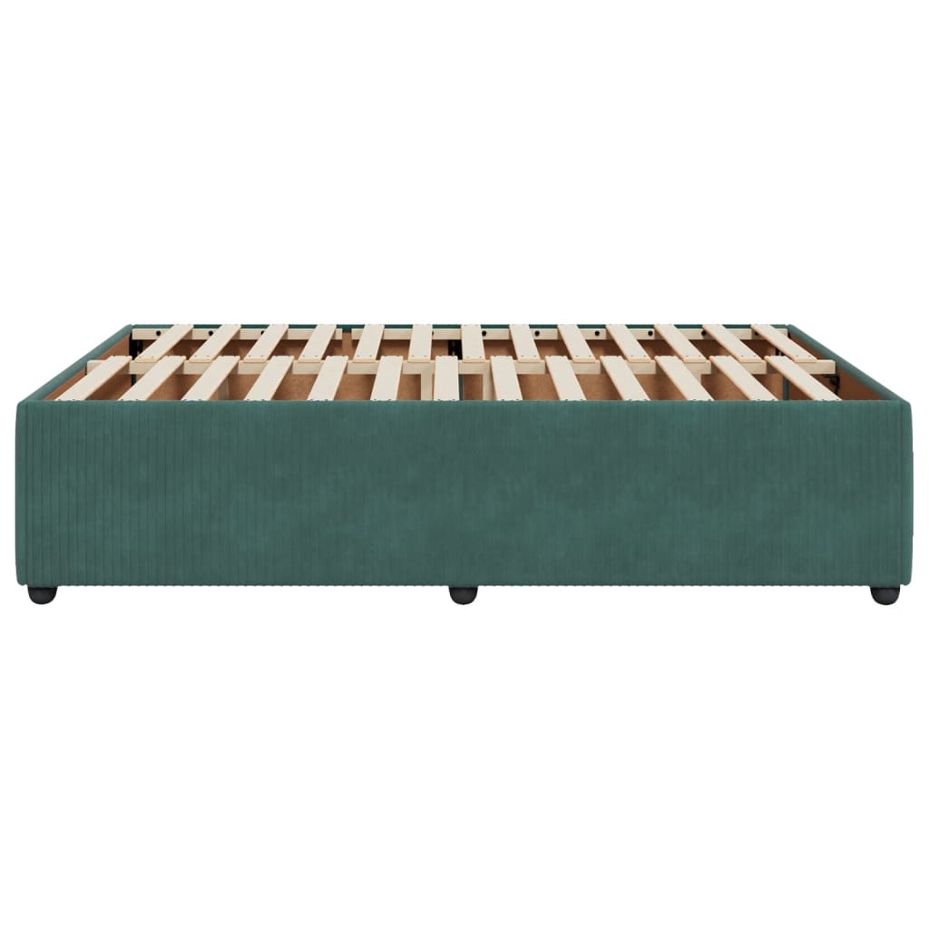 Bed Frame Dark Green 140x190 cm Velvet