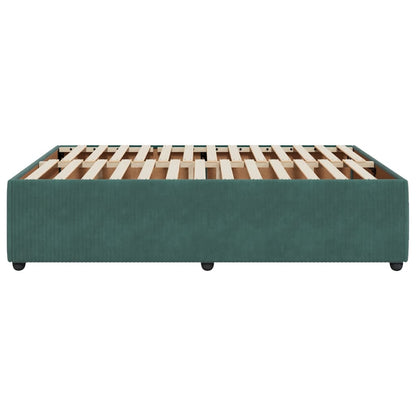 Bed Frame Dark Green 140x190 cm Velvet