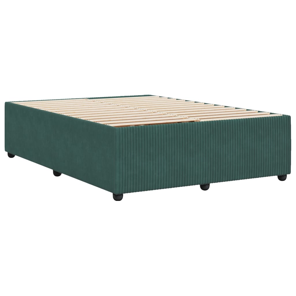 Bed Frame Dark Green 140x190 cm Velvet