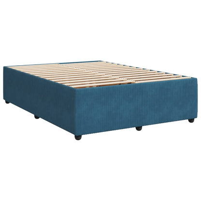 Bed Frame without Mattress Blue 140x190 cm Velvet