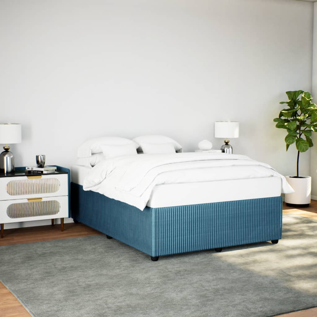 Bed Frame without Mattress Blue 140x190 cm Velvet