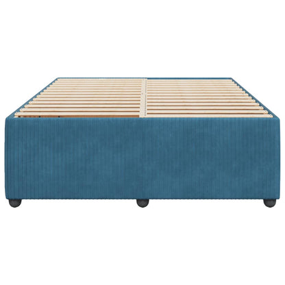 Bed Frame without Mattress Blue 140x190 cm Velvet