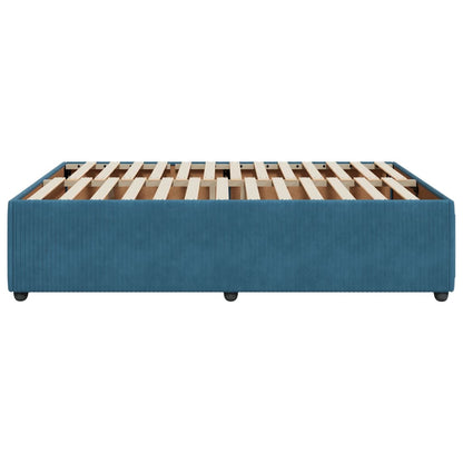 Bed Frame without Mattress Blue 140x190 cm Velvet