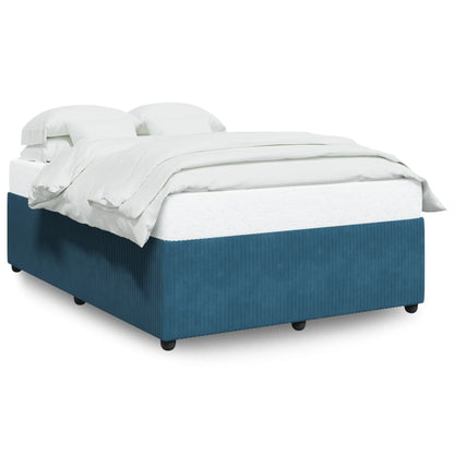 Bed Frame without Mattress Blue 140x190 cm Velvet