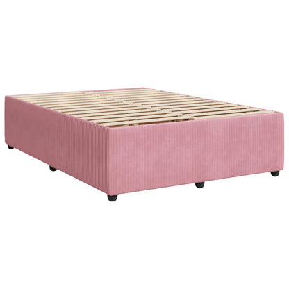 Bed Frame Pink 140x190 cm Velvet