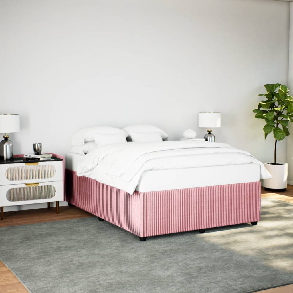 Bed Frame Pink 140x190 cm Velvet