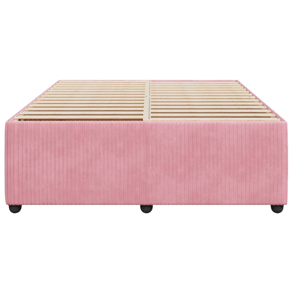 Bed Frame Pink 140x190 cm Velvet