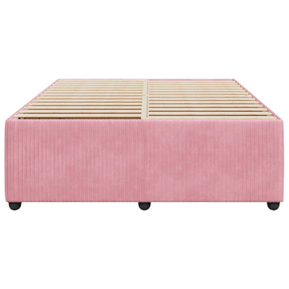 Bed Frame Pink 140x190 cm Velvet