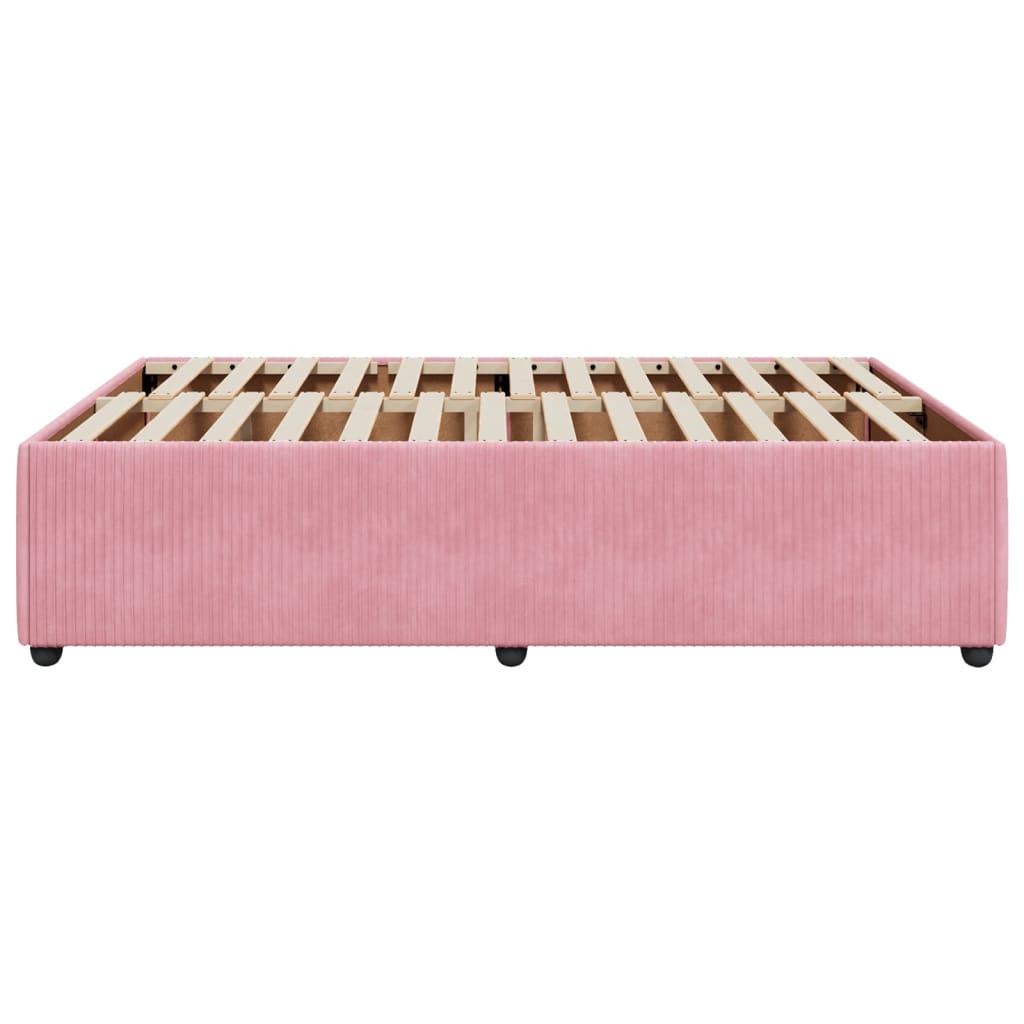 Bed Frame Pink 140x190 cm Velvet