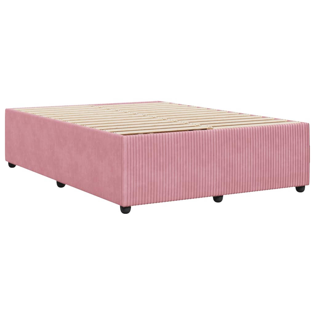 Bed Frame Pink 140x190 cm Velvet