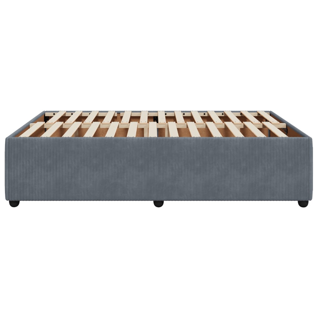 Bed Frame without Mattress Dark Grey 140x200 cm Velvet