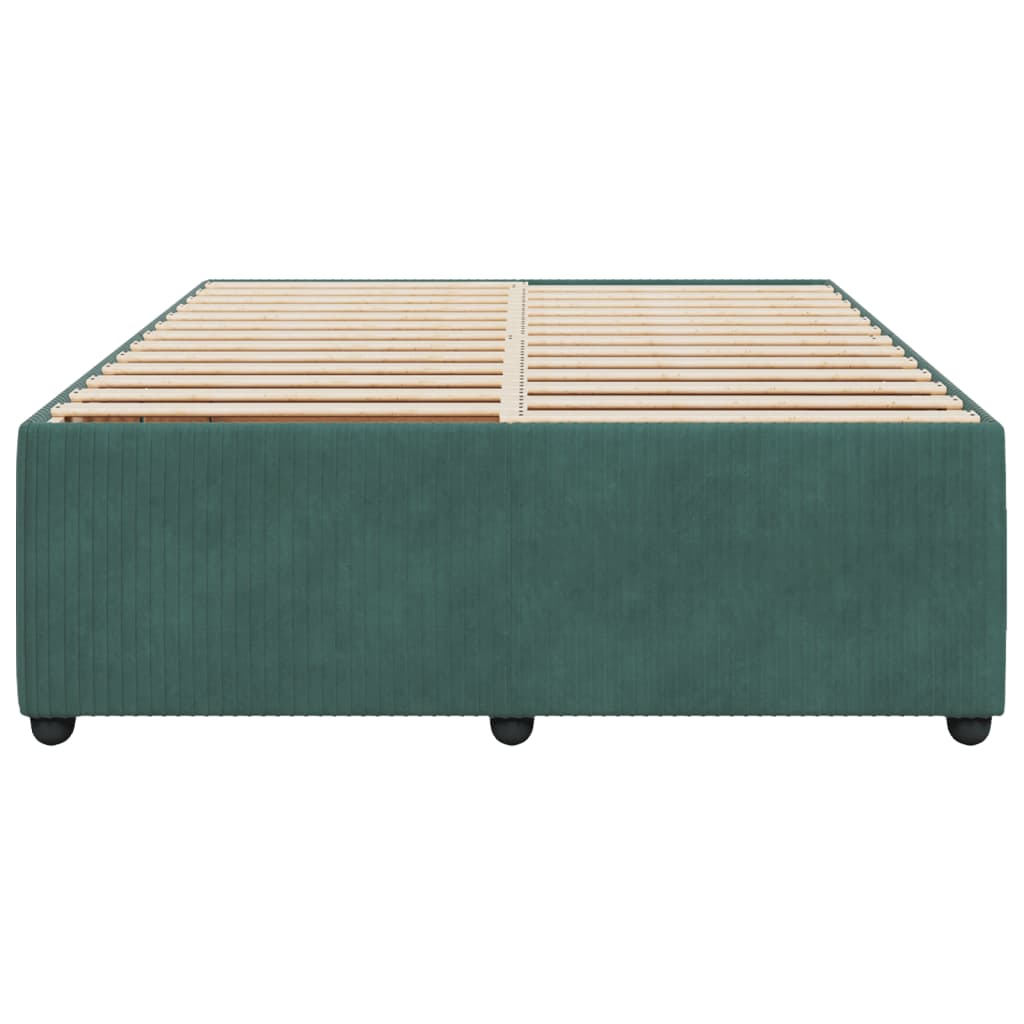 Bed Frame without Mattress Dark Green 140x200 cm Velvet