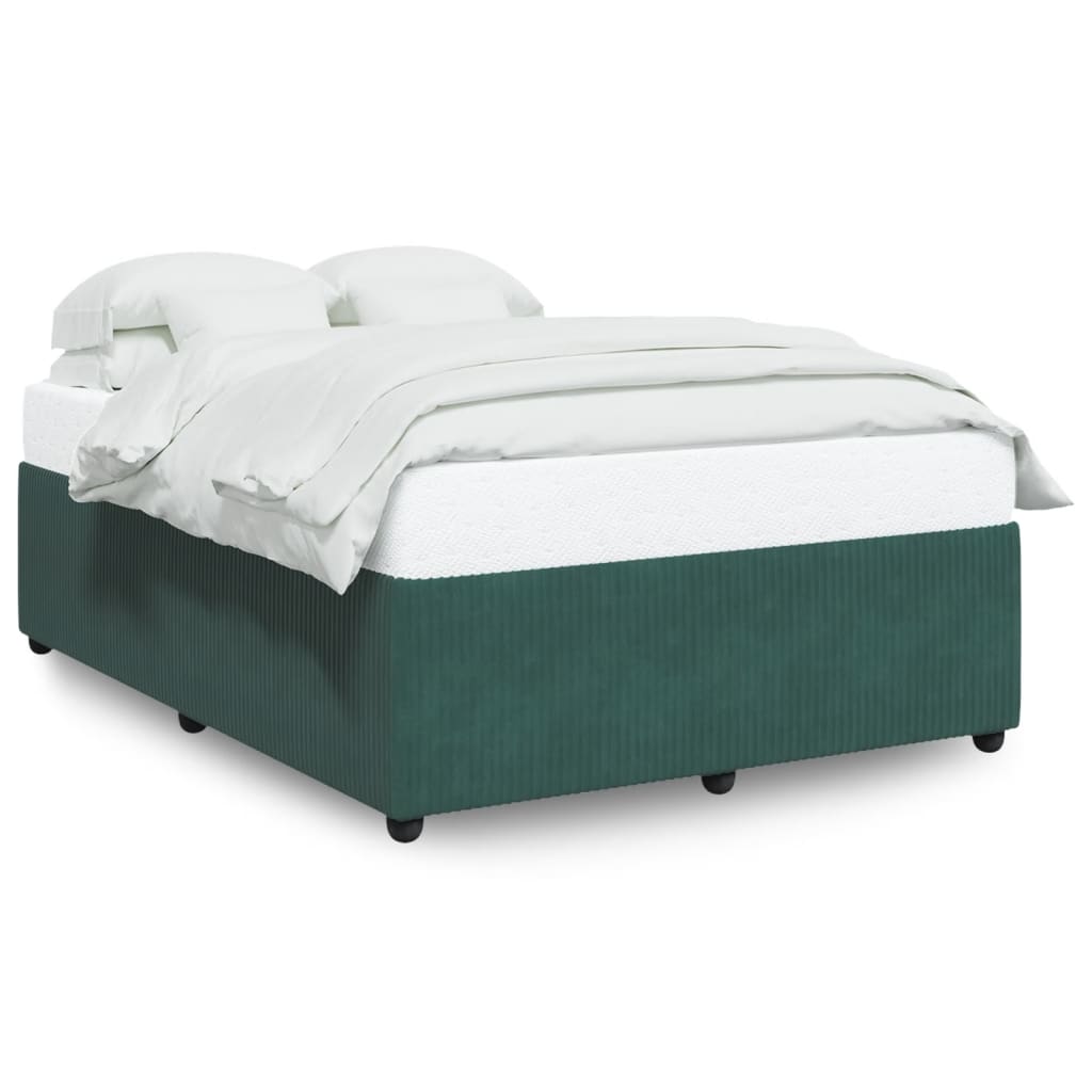 Bed Frame without Mattress Dark Green 140x200 cm Velvet