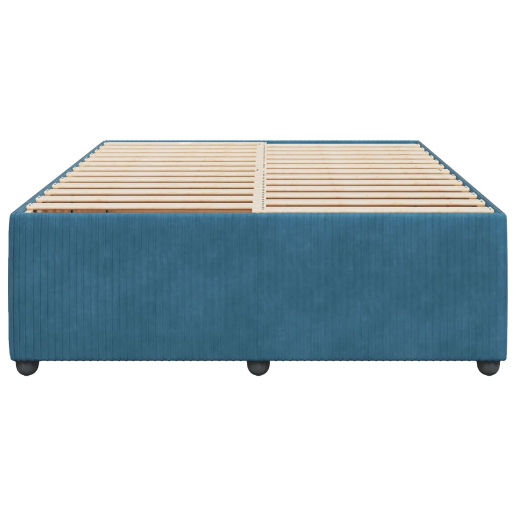 Bed Frame without Mattress Blue 140x200 cm Velvet