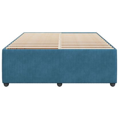 Bed Frame without Mattress Blue 140x200 cm Velvet