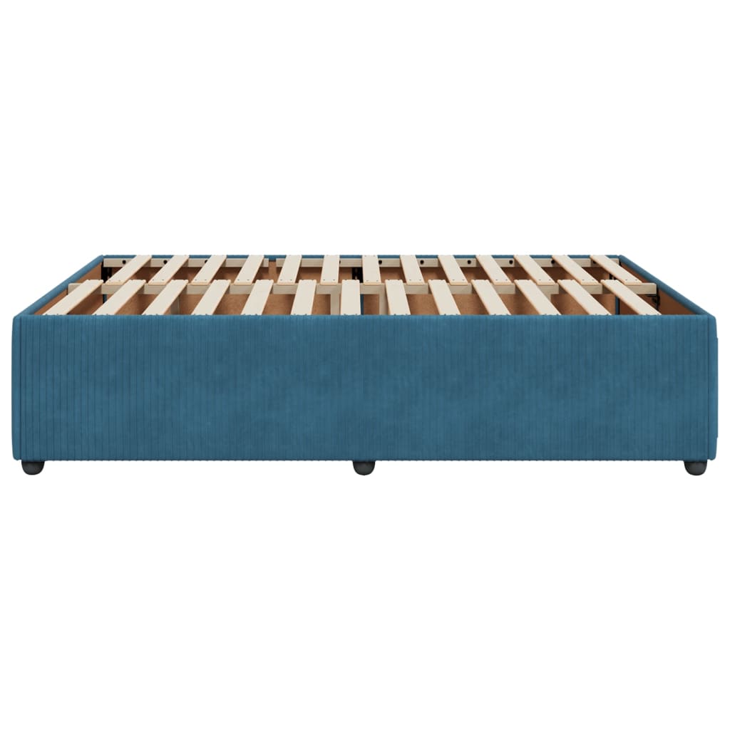 Bed Frame without Mattress Blue 140x200 cm Velvet