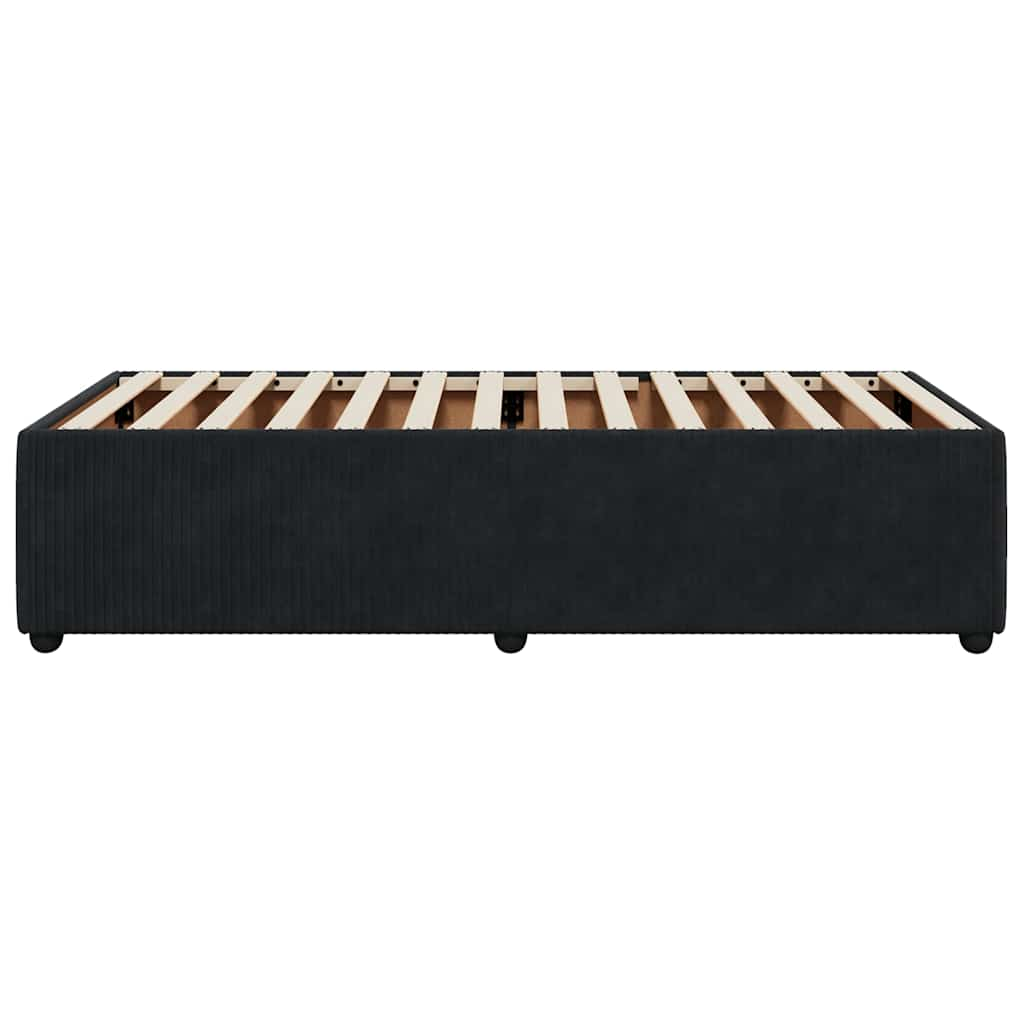 Bed Frame without Mattress Black Single Velvet