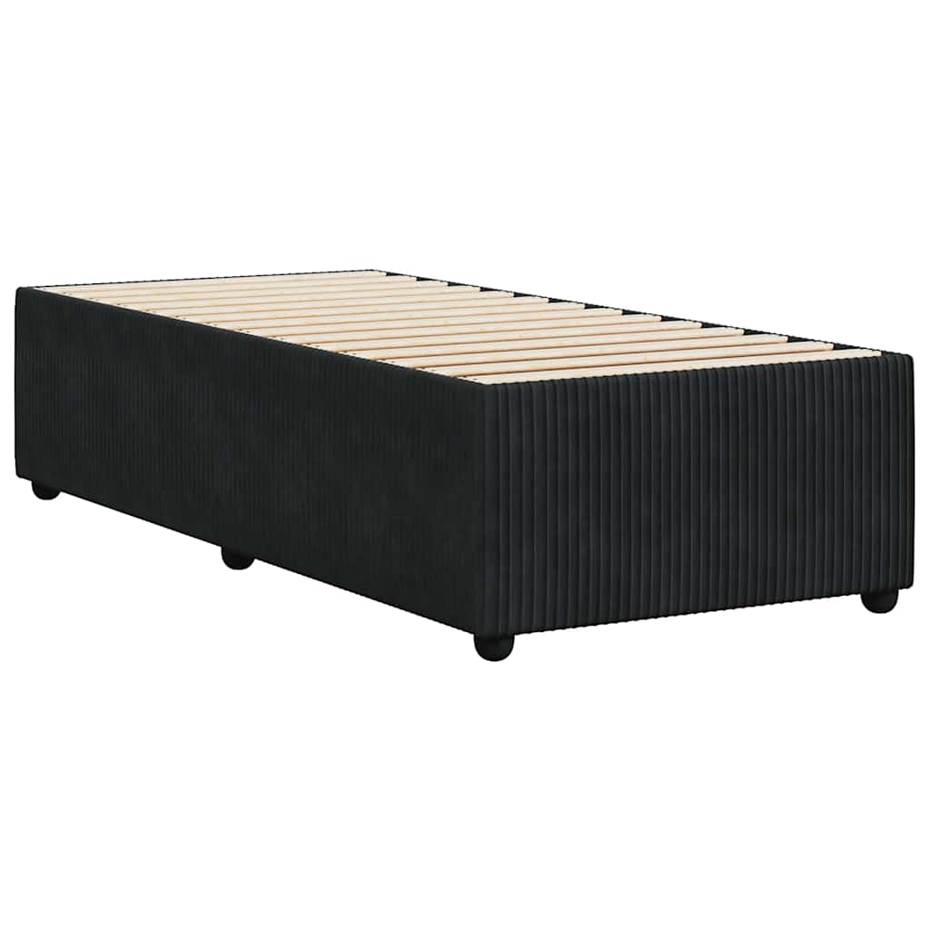 Bed Frame without Mattress Black Single Velvet