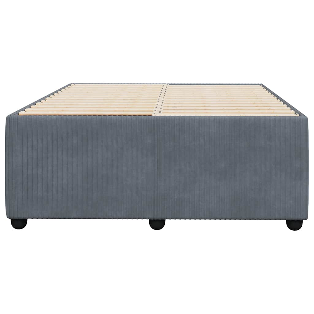 Bed Frame without Mattress Dark Grey Double Velvet