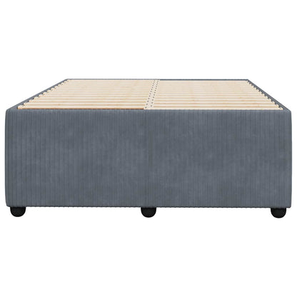 Bed Frame without Mattress Dark Grey Double Velvet