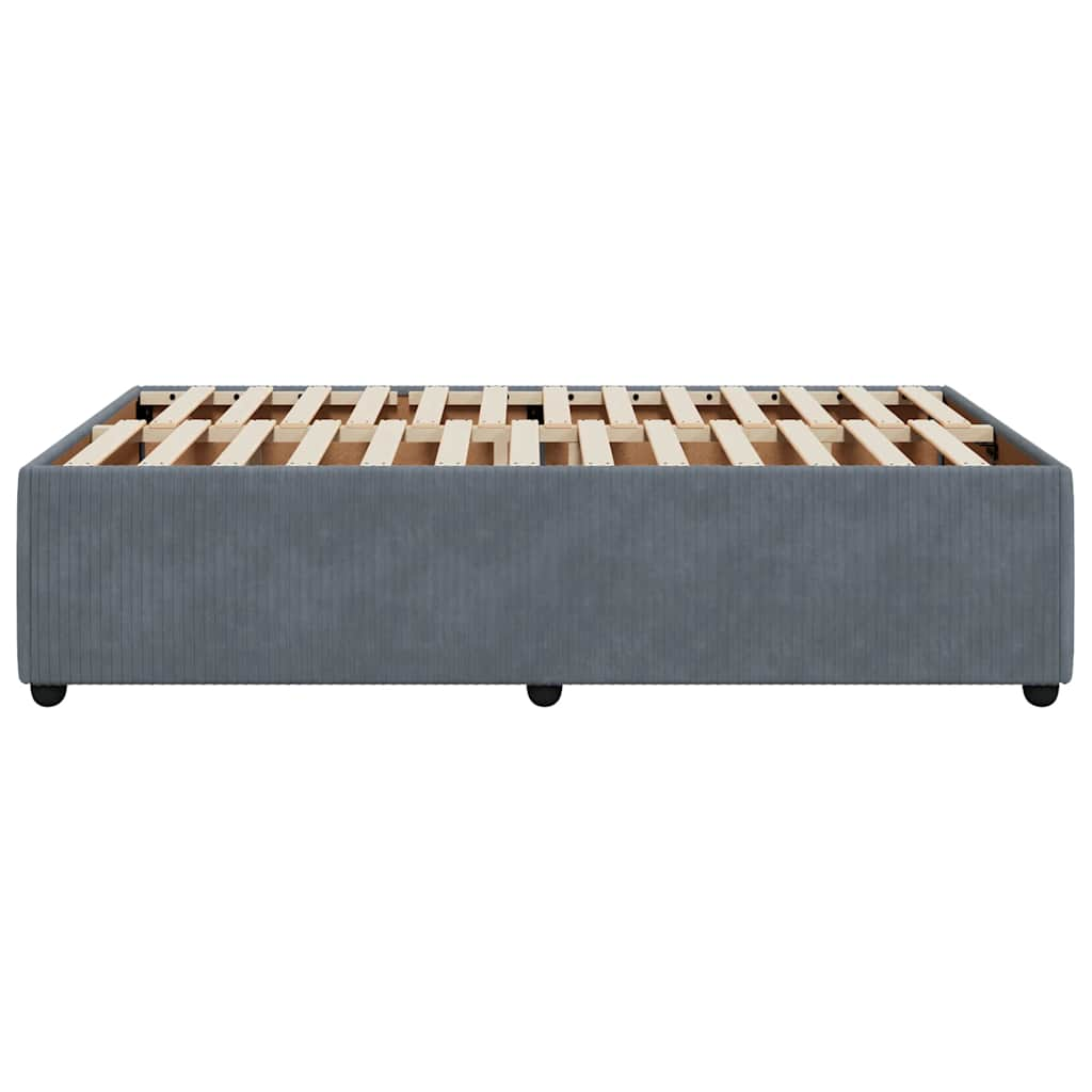 Bed Frame without Mattress Dark Grey Double Velvet