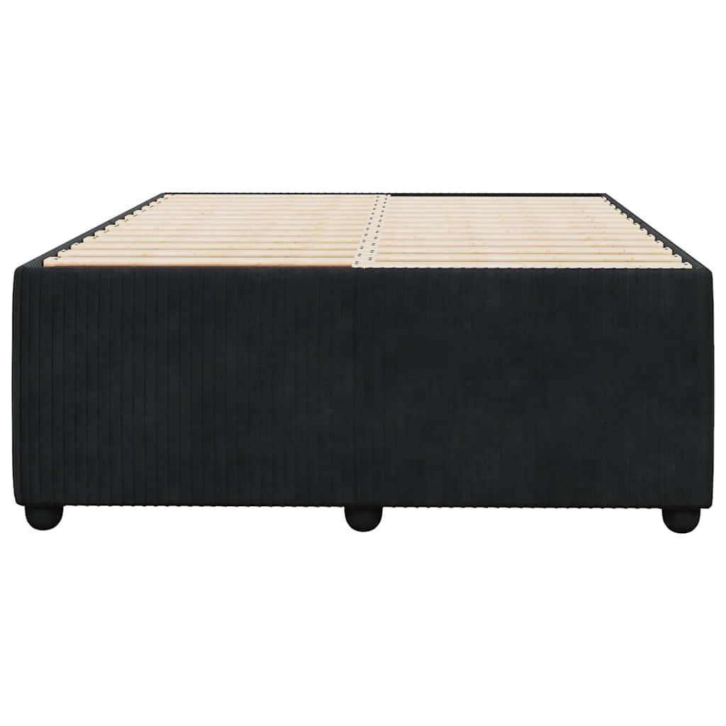 Bed Frame without Mattress Black Double Velvet