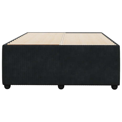 Bed Frame without Mattress Black Double Velvet