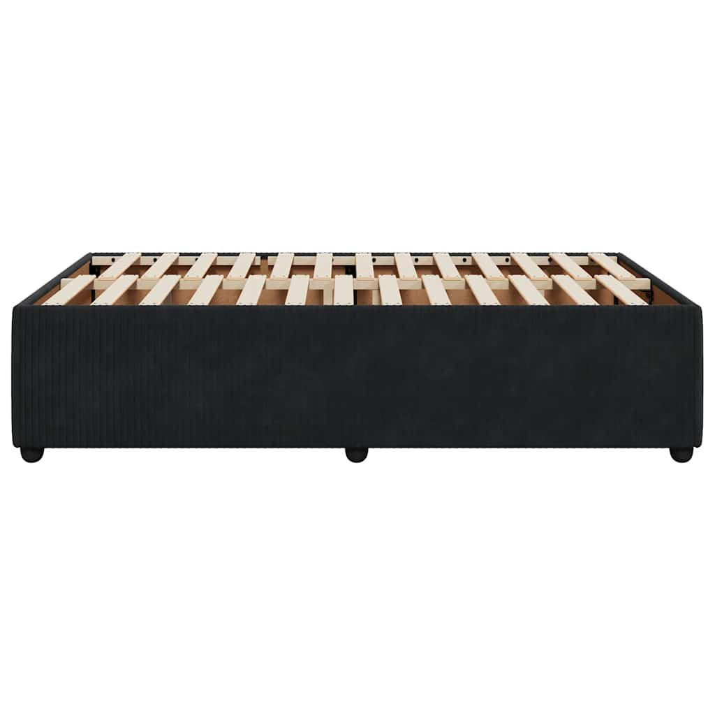 Bed Frame without Mattress Black Double Velvet