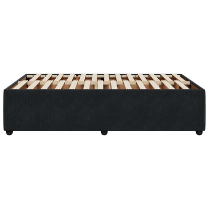 Bed Frame without Mattress Black Double Velvet