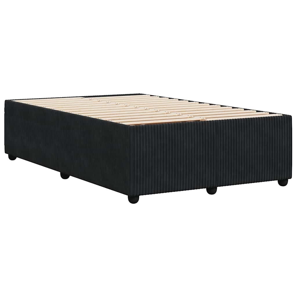 Bed Frame without Mattress Black Double Velvet