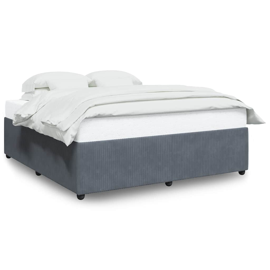 Bed Frame without Mattress Dark Grey Super King Velvet