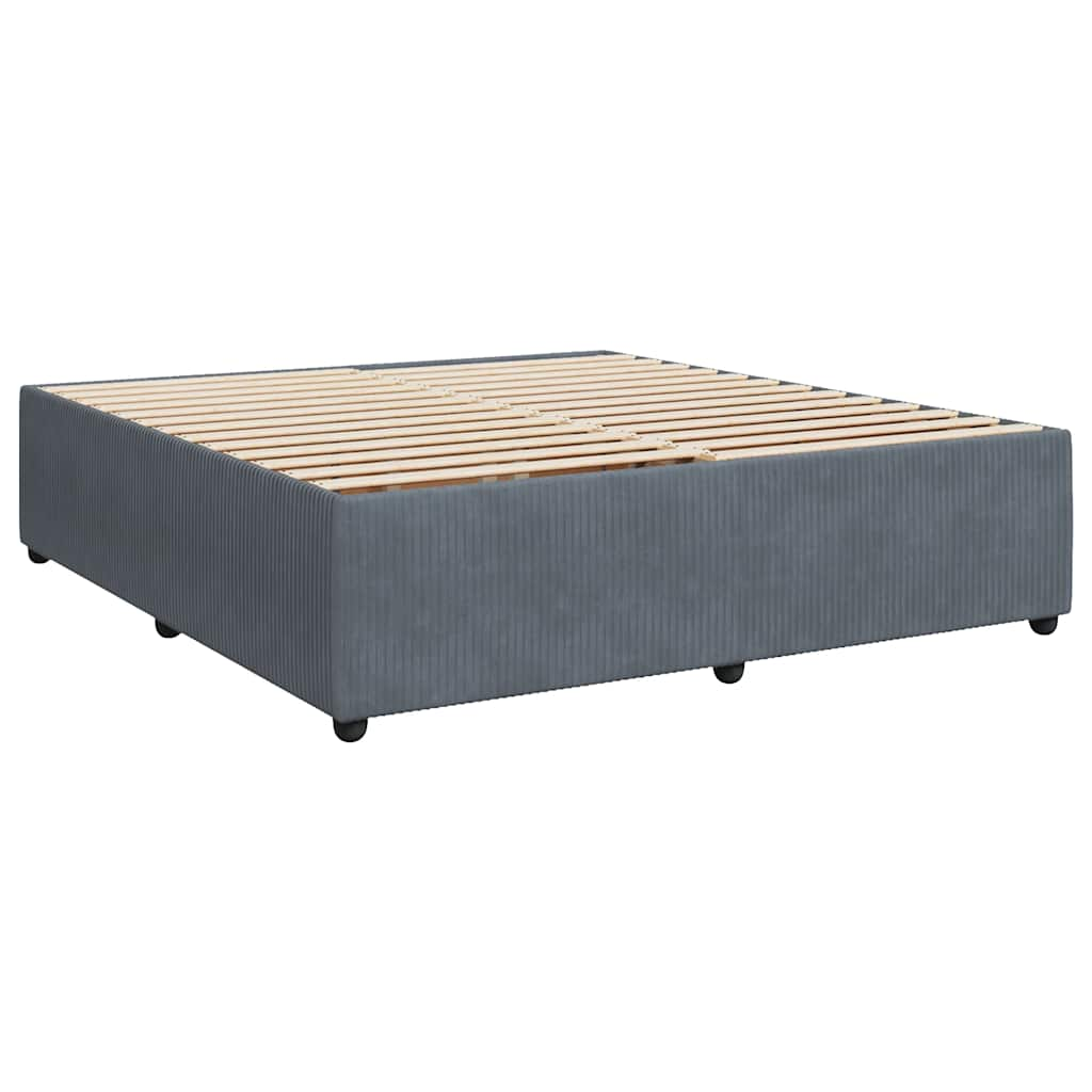 Bed Frame without Mattress Dark Grey Super King Velvet