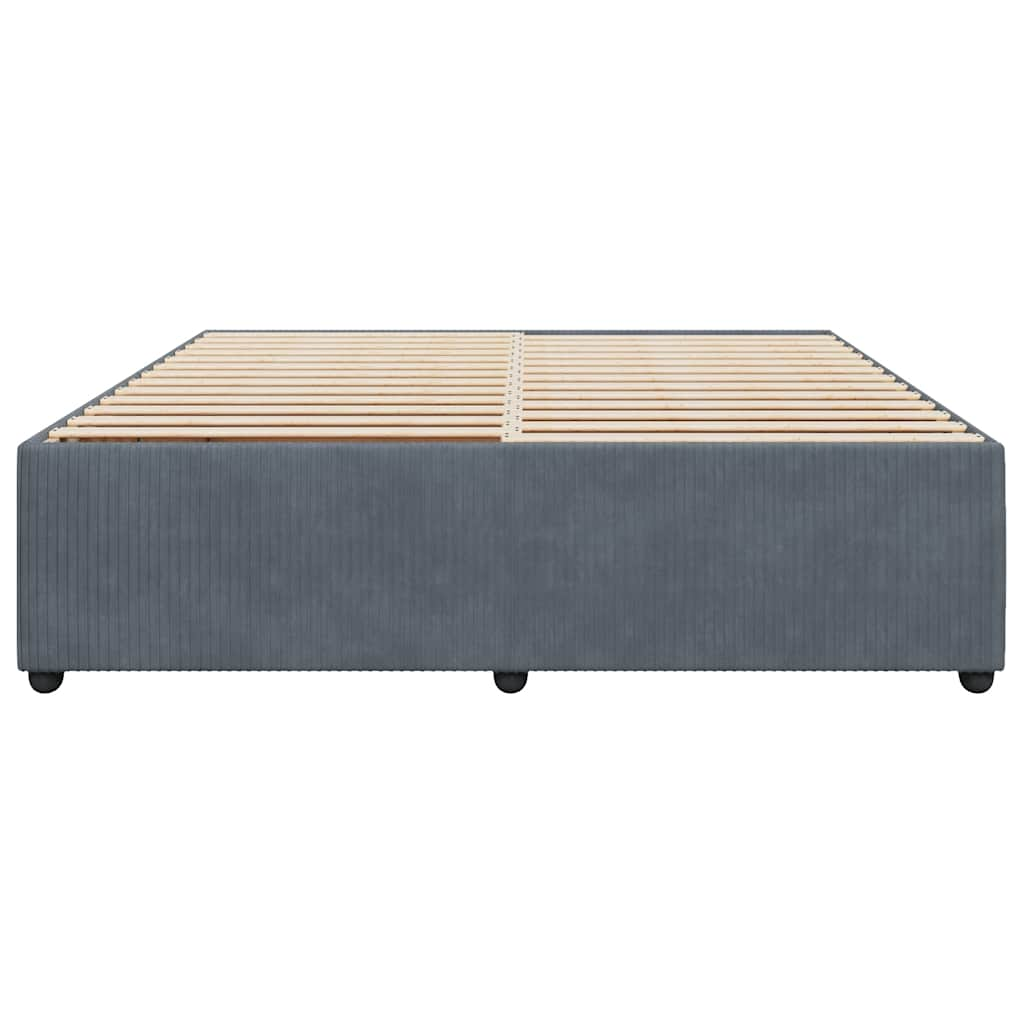 Bed Frame without Mattress Dark Grey Super King Velvet