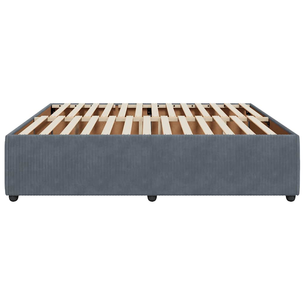 Bed Frame without Mattress Dark Grey Super King Velvet