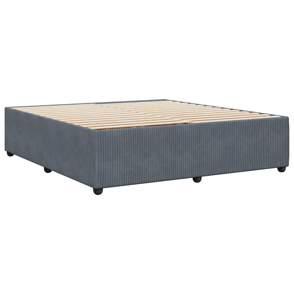 Bed Frame without Mattress Dark Grey Super King Velvet