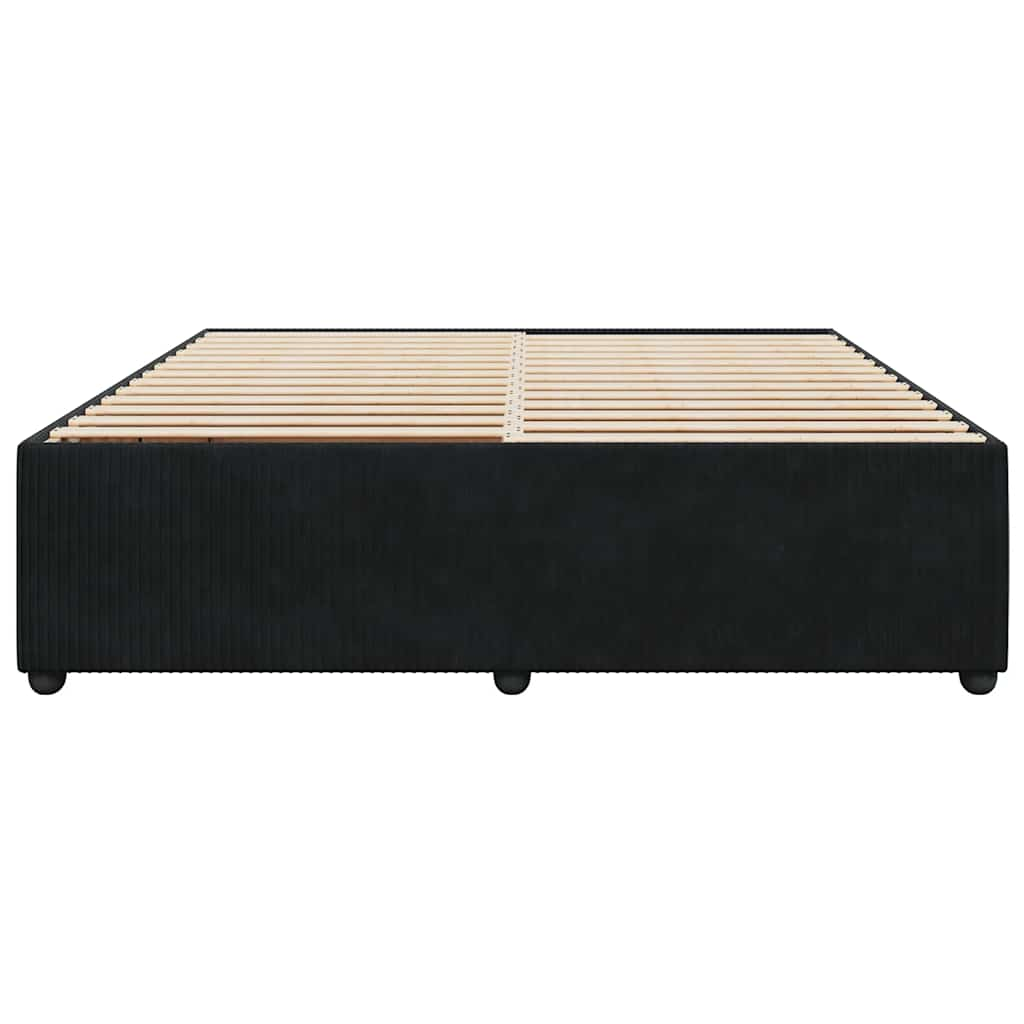 Bed Frame without Mattress Black Super King Velvet