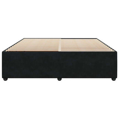 Bed Frame without Mattress Black Super King Velvet